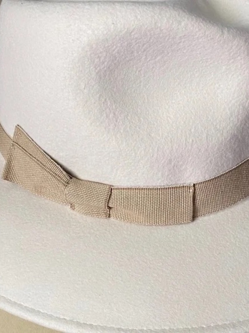 J.Crew Western Hat Ivory  Grosgrain Trim Wool Made in Italy - Picture 3 of 5